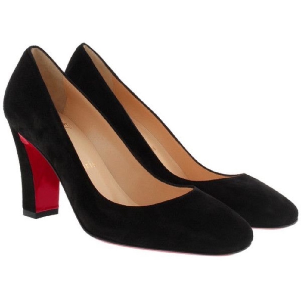 Christian Louboutin Viva Suede black heels RETAIL 895
